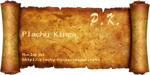 Plachy Kinga névjegykártya